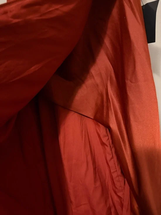 Lulu's Copper Satin Square-Neck Maxi Dress size large NWT - Picture 5 of 12